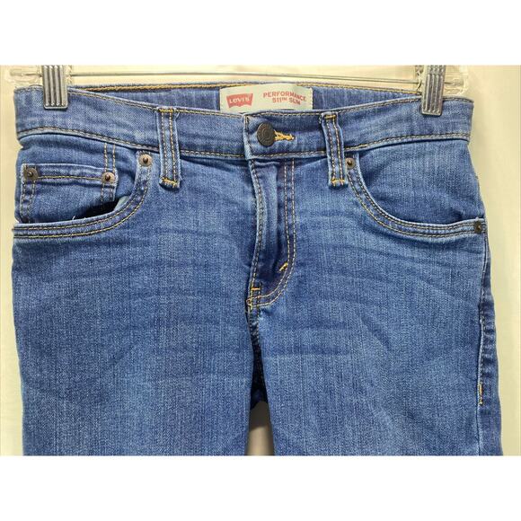 Levi's 511 Slim Fit Blue Denim Jeans Adjustable Waist Boys (26X27) Size 12 Reg - Picture 8 of 9
